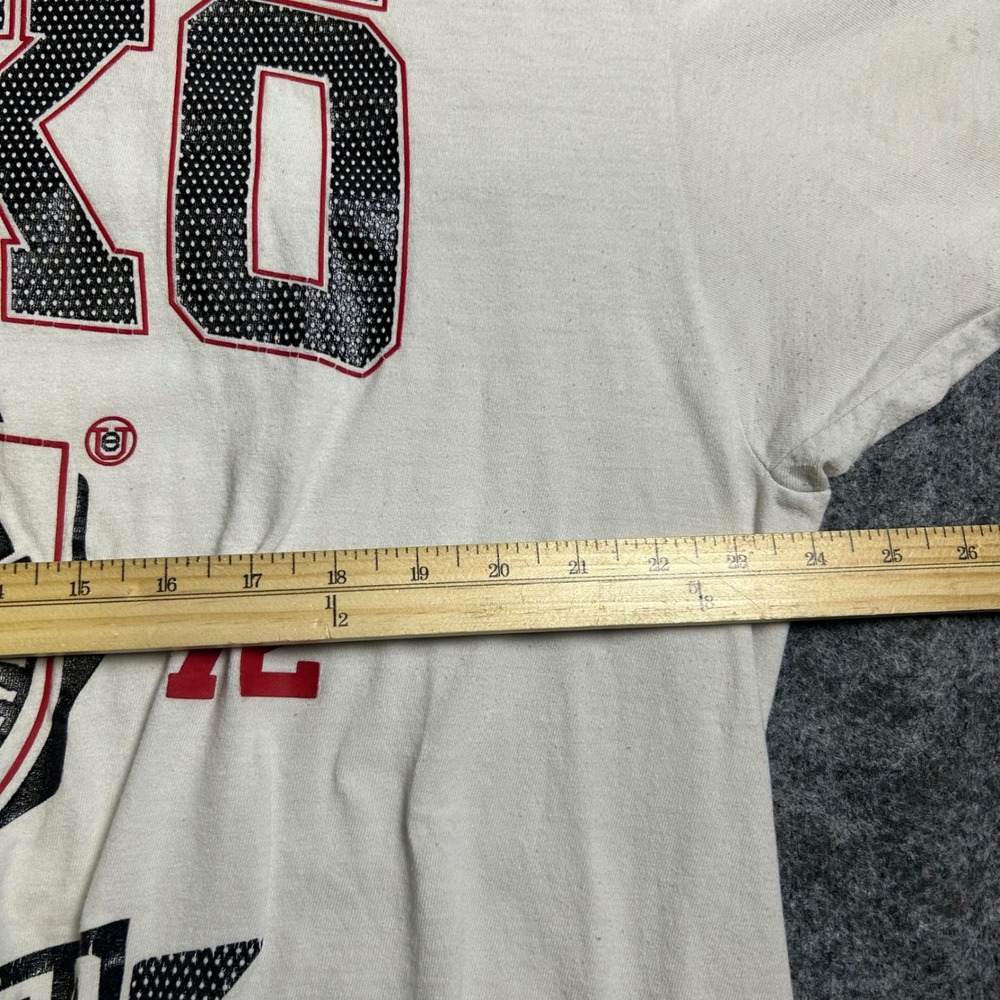 Ecko Unltd Graphic T-Shirt Cream Red Black Rhino Logo Y2K Skater Size 2XL - Picture 3 of 8